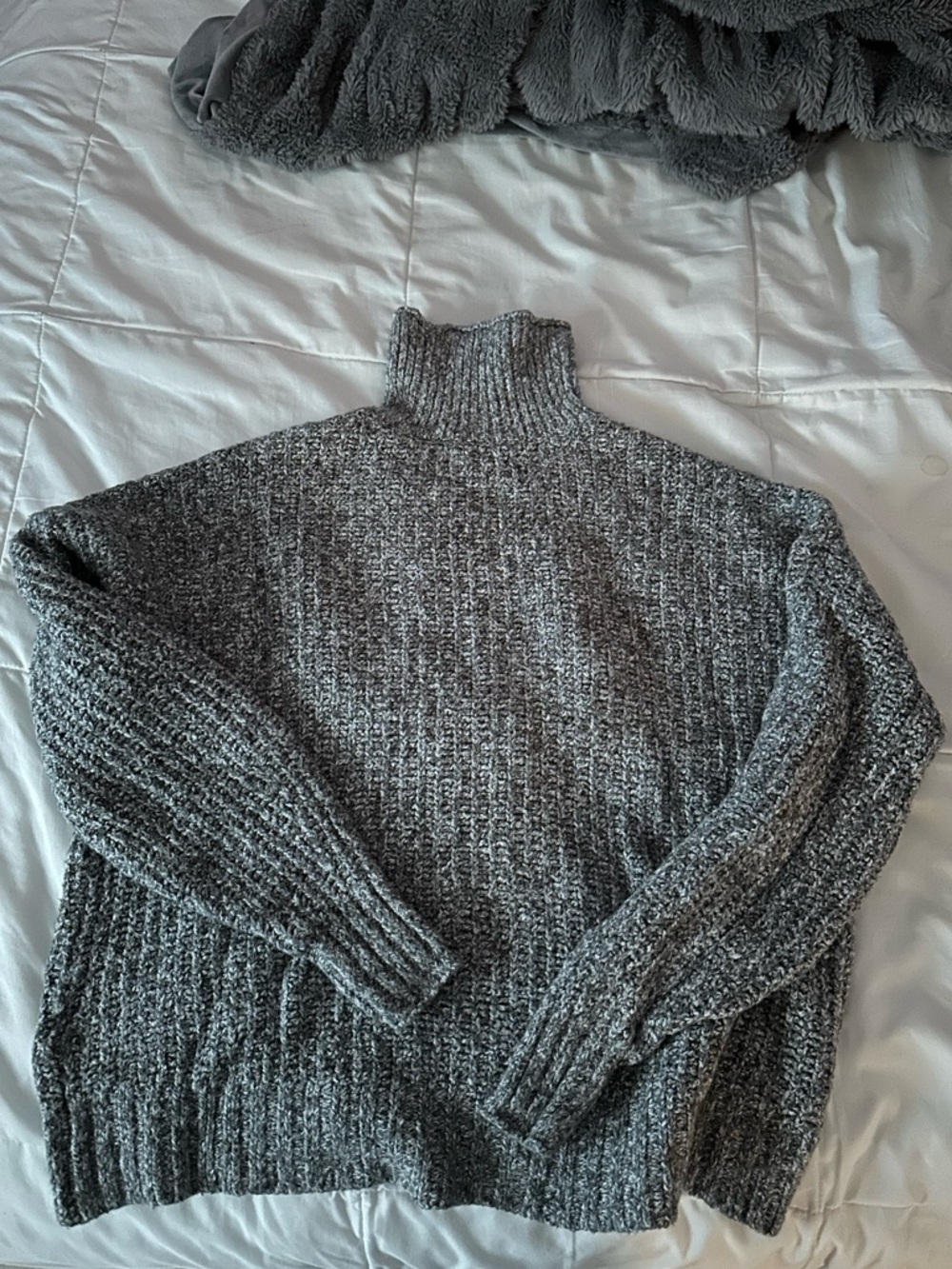 Gray Mock Neck Sweater